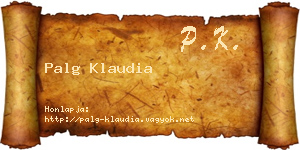Palg Klaudia névjegykártya